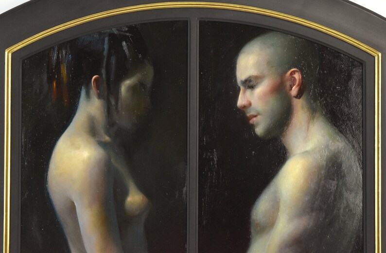 Juliette Arisitides Covenant Realist Oil Painting Contemplative Nude Couple image 3