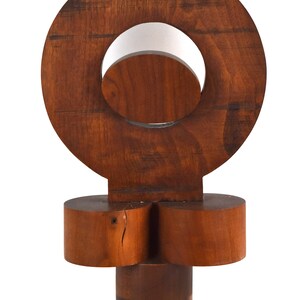 Fred Borcherdt Midcentury Modern Abstract Geometric Wood Sculpture sgd Chicago Artist image 2