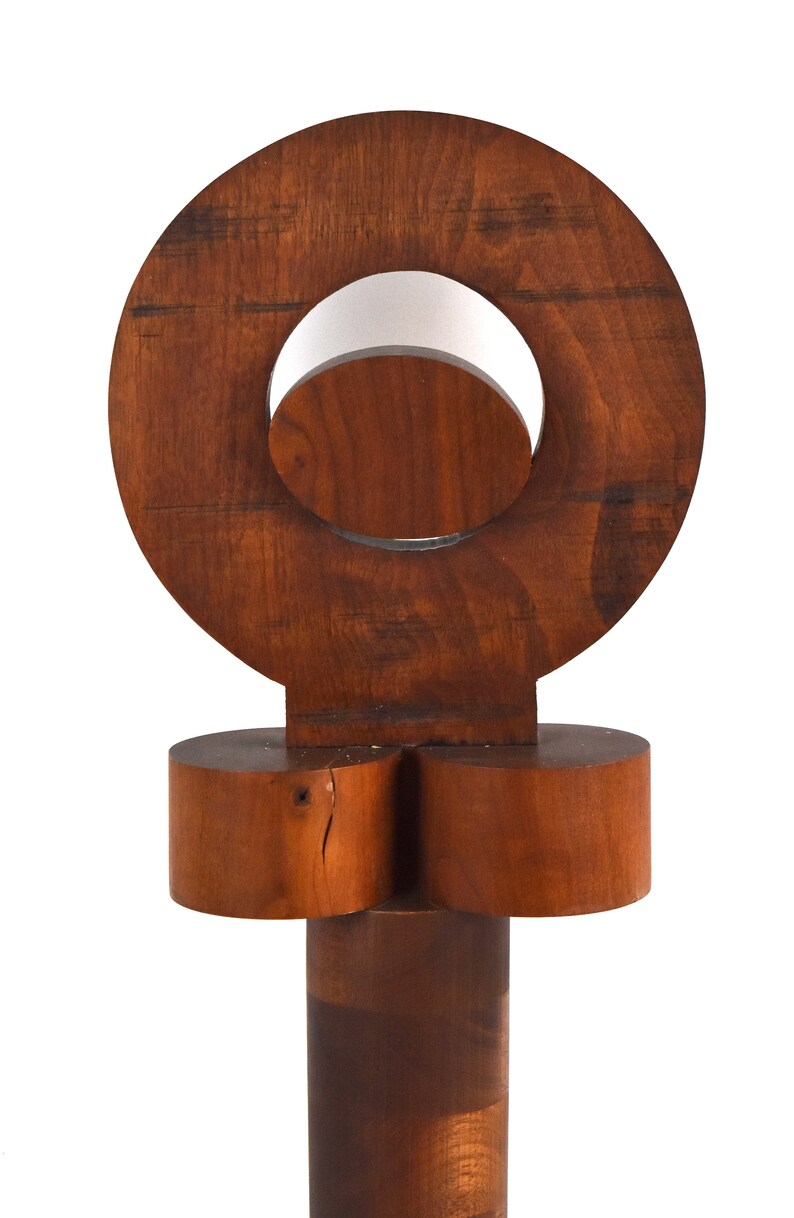 Fred Borcherdt Midcentury Modern Abstract Geometric Wood Sculpture sgd Chicago Artist image 2