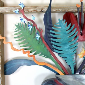 Barbara Day Romero Santa Fe Vintage Floral Bursts II 3D Painted Cut Welded Steel Sculpture image 6