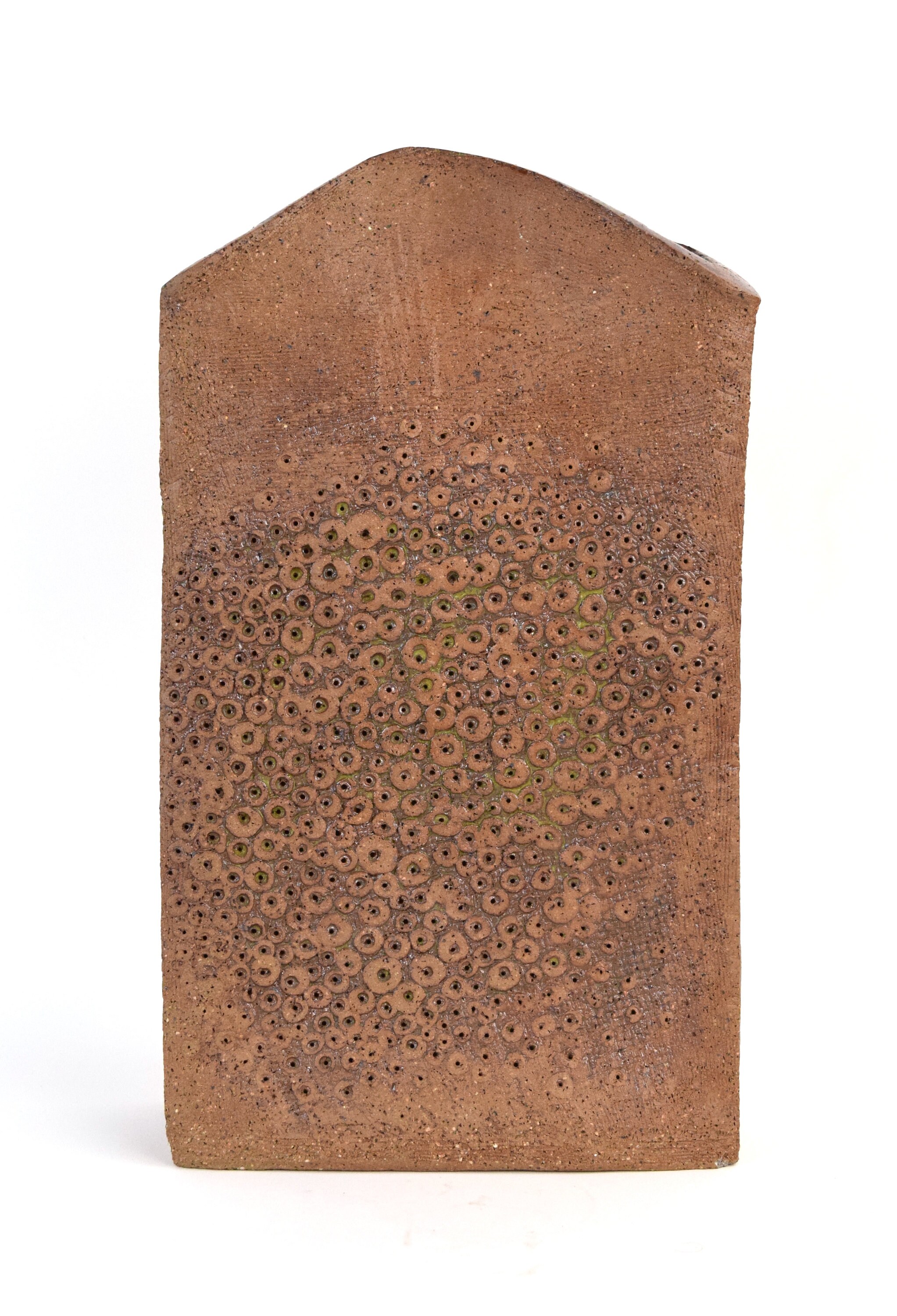 Vessels Vintage Modern Pottery Vase Sculpture Hole Pattern Leah Balsham