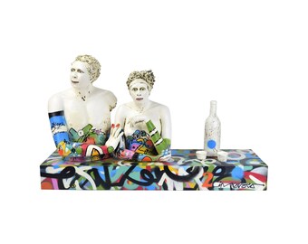 Nancy Kubale Pottery Mixed Media Graffiti Sculpture “IN PROVOCO”