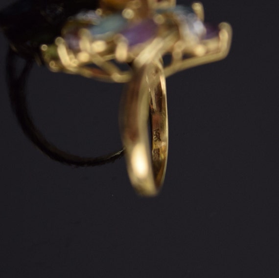 Vintage Mid-Century Modern 14k Solid Gold Ring w … - image 5