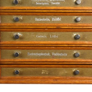 Vintage German Flatware Collectors Specimen Jewelry Flat File Cabinet image 7