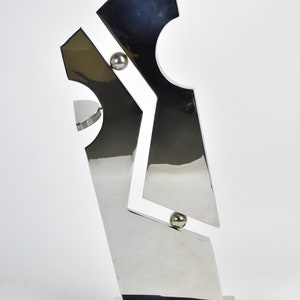 Michael Oguns Modernist Abstract Geometric Polished Steel Metal Sculpture image 3