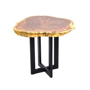 Vintage Modern Phillips Collection Burled Wood Live Edge Side End Table image 1