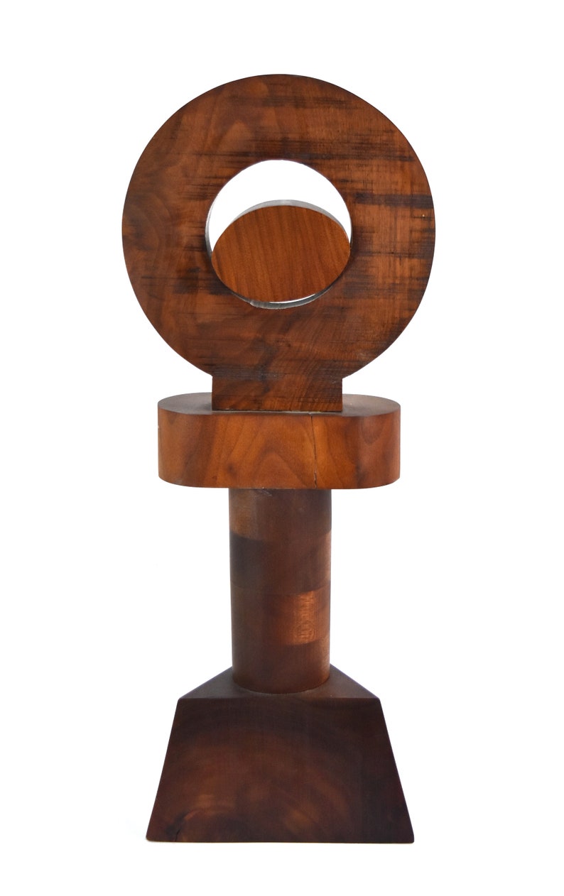 Fred Borcherdt Midcentury Modern Abstract Geometric Wood Sculpture sgd Chicago Artist image 7