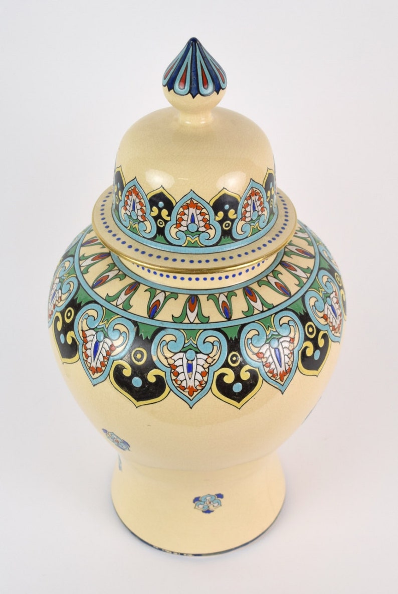 Gorgeous Egyptian Revival Art Nouveau American Satsuma Ginger Jar image 2