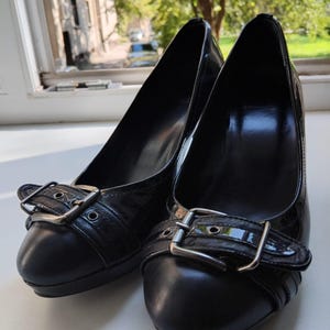 Billi Bi Copenhagen pumps, women black patent leather shoes