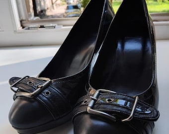 Billi Bi Copenhagen pumps, women black patent leather shoes