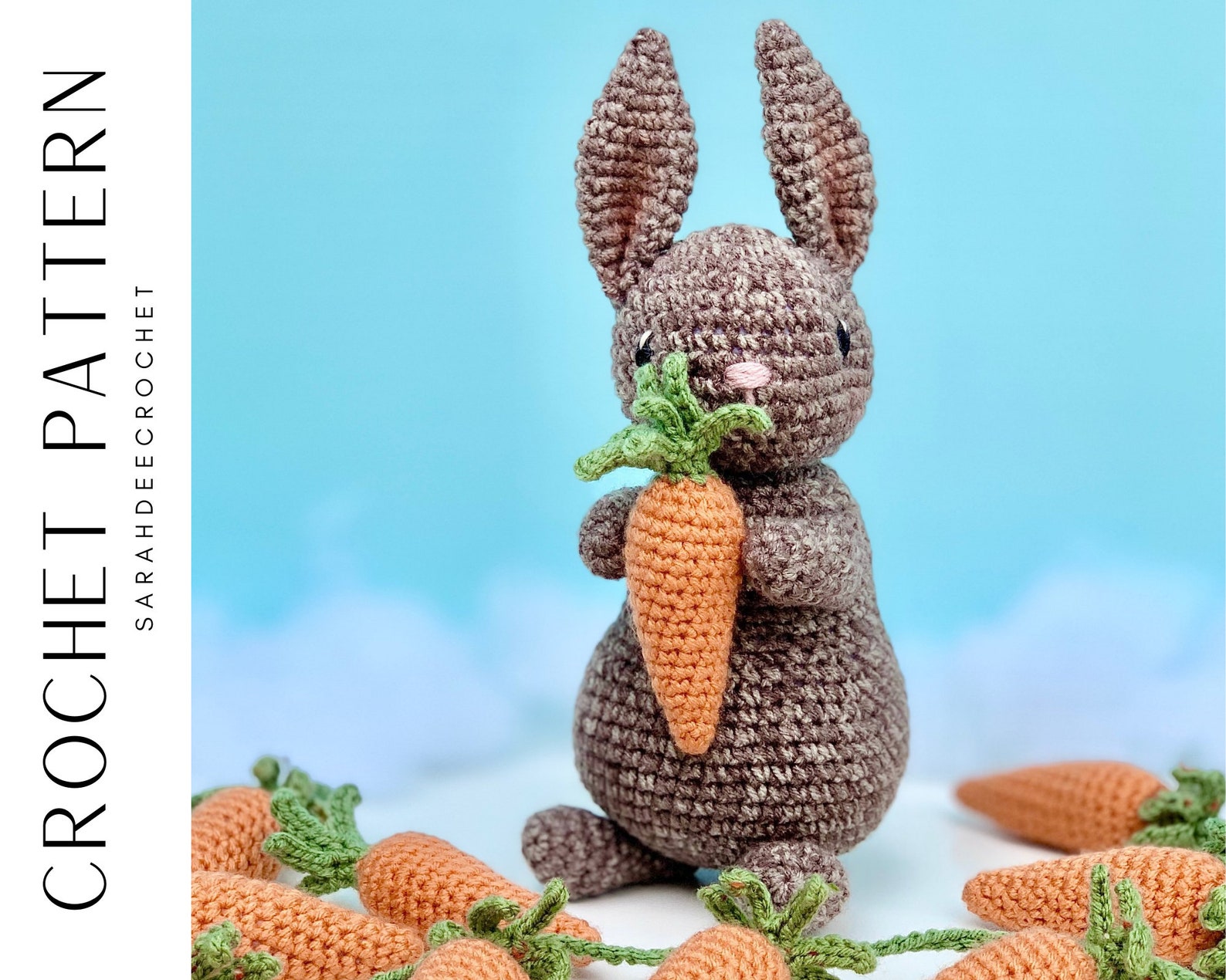 Turnip Bunny Crochet Amigurumi Pattern With Carrot Garland - Etsy