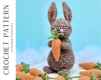 Turnip Bunny Crochet Amigurumi Pattern with Carrot Garland