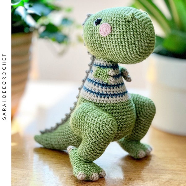 Patrón de dinosaurio amigurumi de ganchillo Walter T. Rex