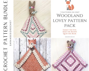 Woodland Lovey Crochet Pattern Pack