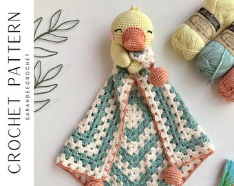 Puddles the Duck Amigurumi Crochet Lovey Blanket