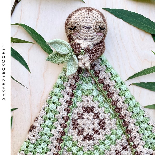 Cedric the Sleepy Sloth Lovey Amigurumi Crochet Pattern