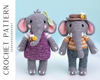 Alfalfa and Sprout Elephant Crochet Amigurumi Pattern