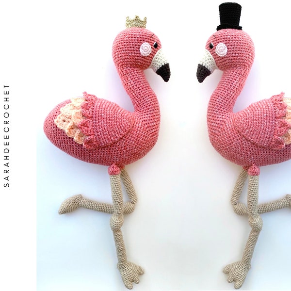 Flamant rose Nicola et Phineas, motif flamant rose au crochet, flamant rose au crochet, flamant rose amigurumi, motif flamant rose amigurumi,