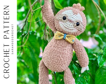 Monty the Sloth crochet amigurumi sloth pattern