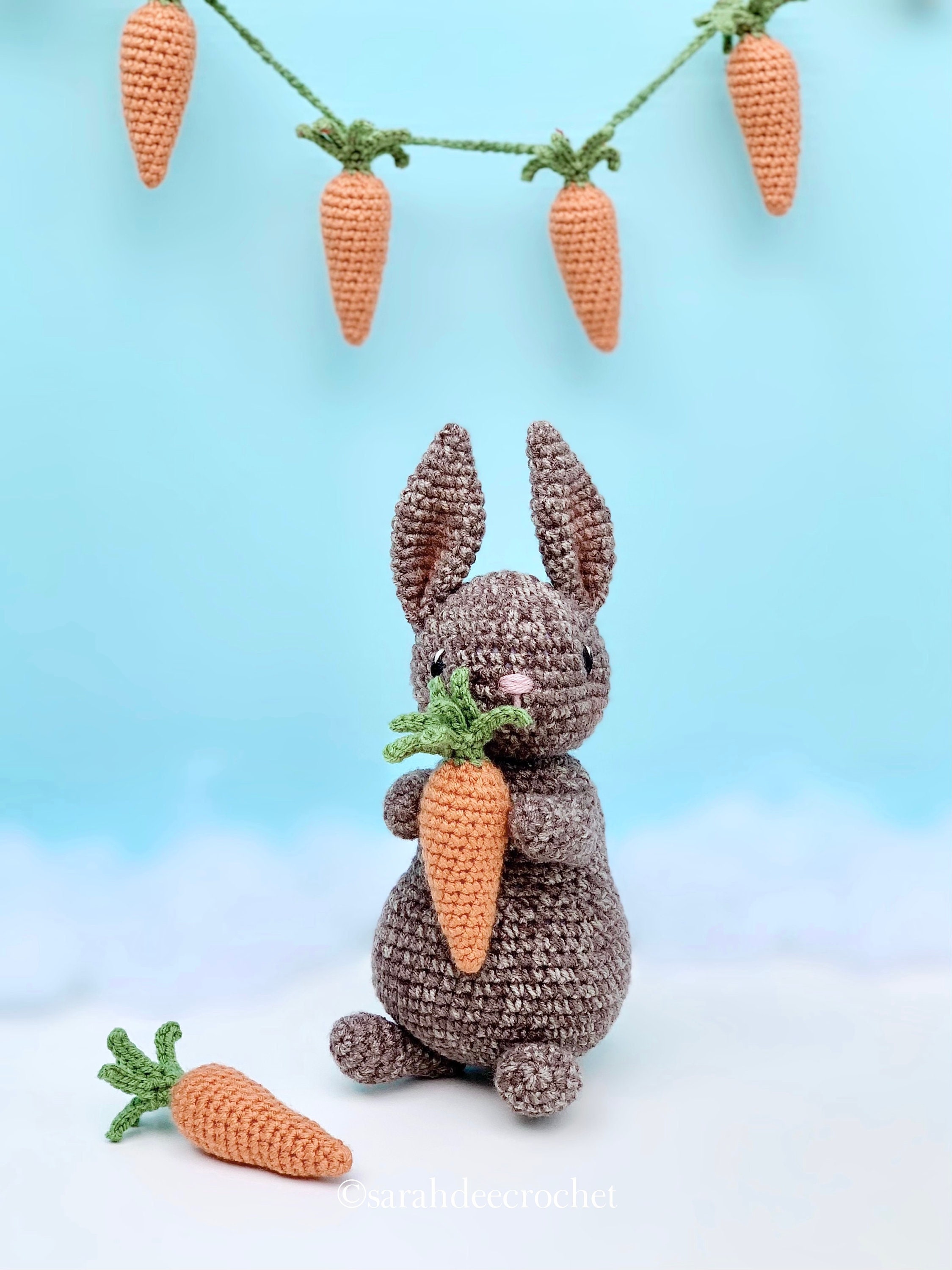 Turnip Bunny Crochet Amigurumi Pattern With Carrot Garland - Etsy