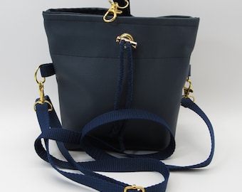 Treat bag / doggie bag / food bag to hang around black imitation leather