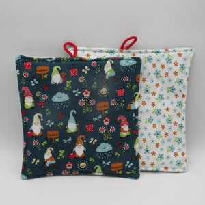 Potholder garden gnome sewn from 100% cotton
