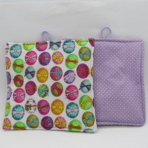 Easter pot holders sewn from 100% cotton