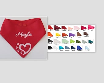 Dog scarf personalized with name and desired motif XXXS - 2XL