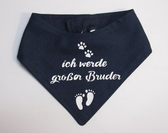 Hundehalstuch großer Bruder verschiedene Farben Größe XXS - 2XL