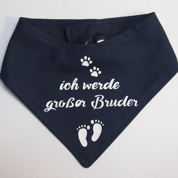 Hundehalstuch großer Bruder verschiedene Farben Größe XXS - 2XL