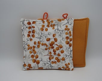 Pot holder branches/flowers sewn from 100% cotton