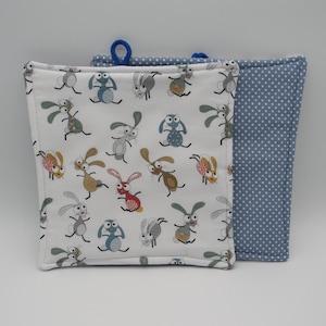 Potholder funny rabbits sewn from 100% cotton