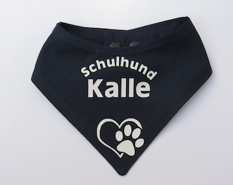 Bandana para perros perro escolar con nombre y motivo deseado XXS - 2XL