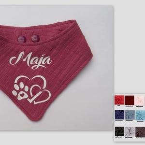 名前と希望のモチーフをカスタマイズできる犬用スカーフ モスリン XXXS - 2XL