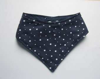 Dog bandana dots navy blue/white XXS - XL