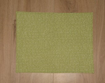 Placemat placemat writings apple green cotton set of 2