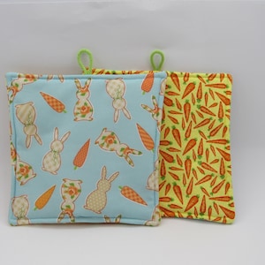 Easter pot holders sewn from 100% cotton