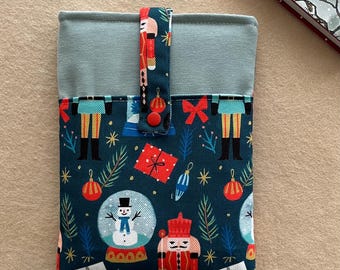 Nutcracker Book Sleeve with Pocket: Snowglobe Book Protector