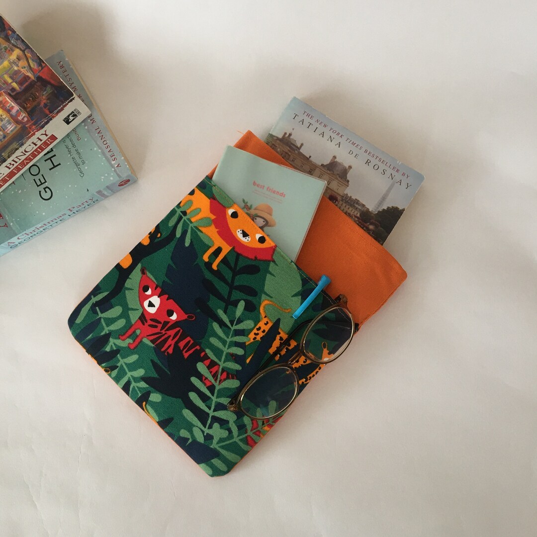 Animal Print Book Sleeve With Pocket Two Compartment Book - Etsy