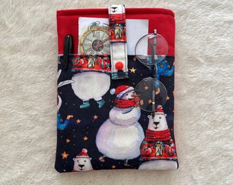 Christmas Book Sleeve with Pocket: Snowman Book Protector