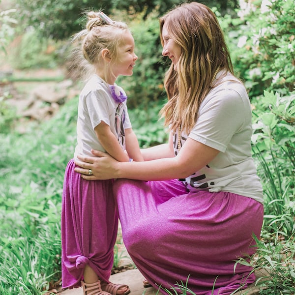 mommy and me boho maxi skirt, toddler maxi skirt, girls maxi skirt, matching skirts, mommy and me