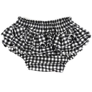 gingham ruffle bloomers, baby girl bloomers, ruffle bloomers, black bloomers, black checks diaper cover