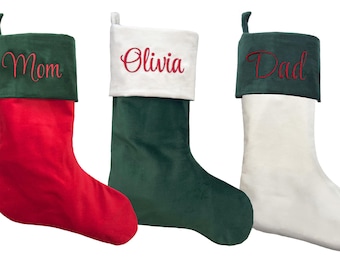 Personalized Velvet stockings, Classic Traditional Christmas Stockings