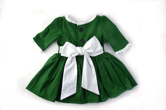 baby girl green christmas dress