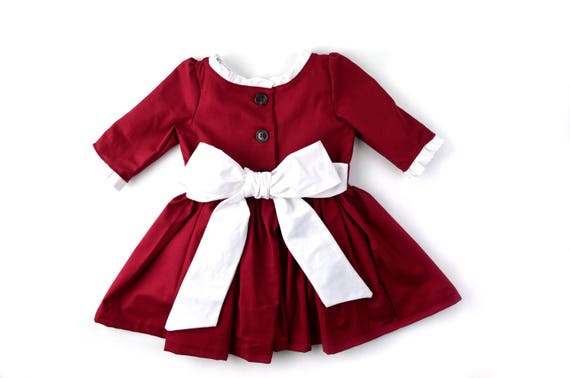 white and red dress for baby girl