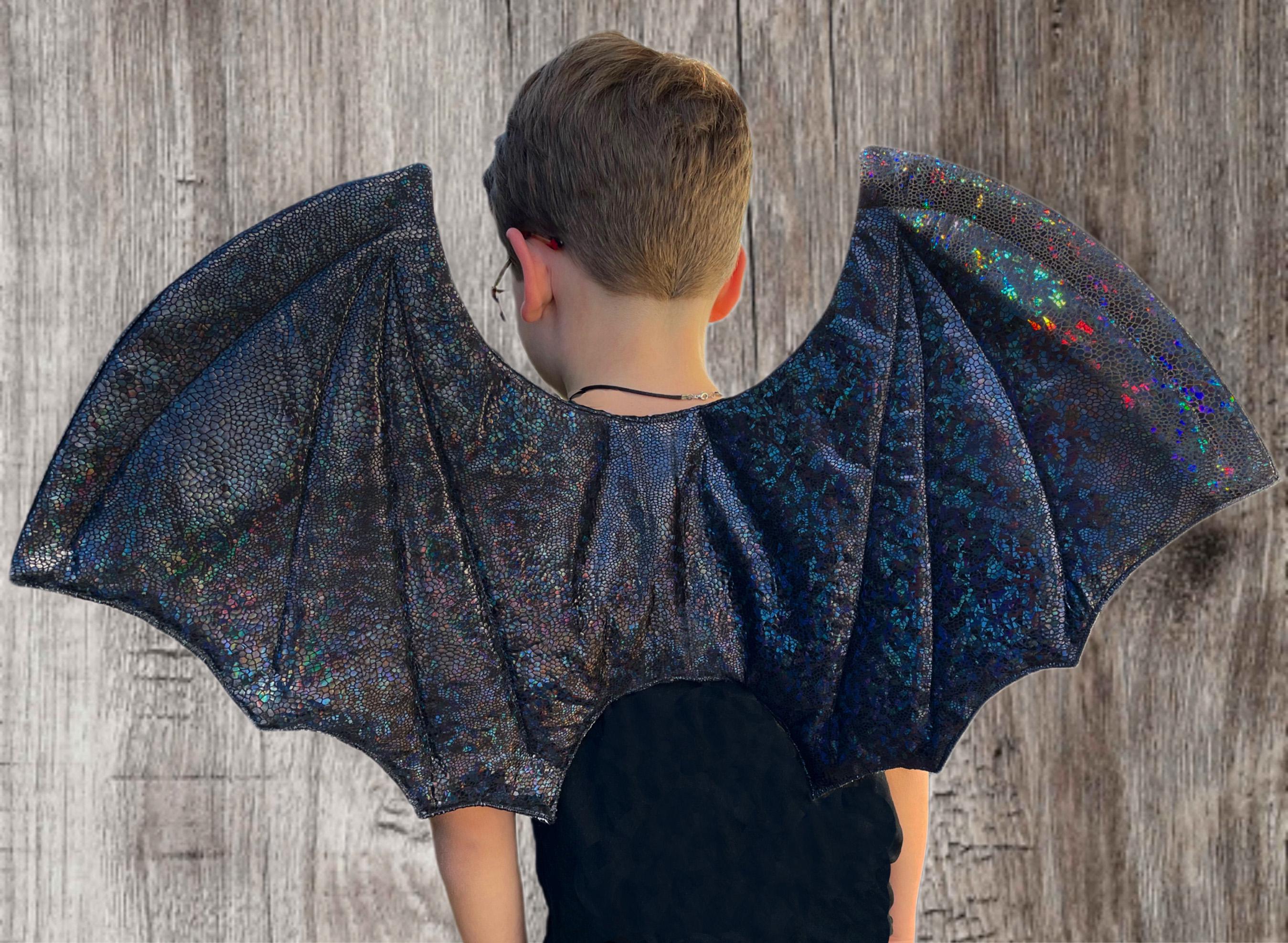 Costume Chauve-souris Halloween – Cape à Ailes Avec Capuche, Masque Et Bandeau Oreilles, Taille Unique Homme/femme
