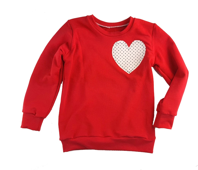 Red Heart Patch Sweatshirt Valentines Sweater Outfit for Boys Etsy
