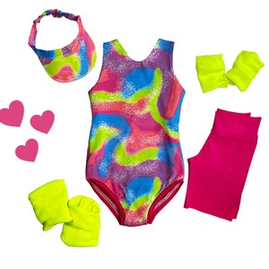 90s Rollerblade Outfit: Leotard Set with Visor & Warmers