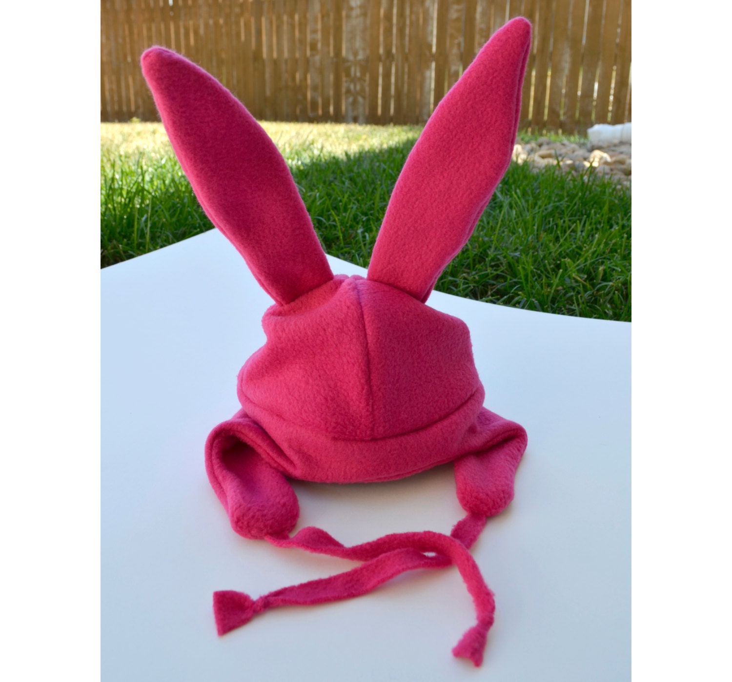 Mom Kids Cute Rabbit Ears Hat Bob's Burgers Louise Cosplay Costume  Halloween Fleece Hat Pink