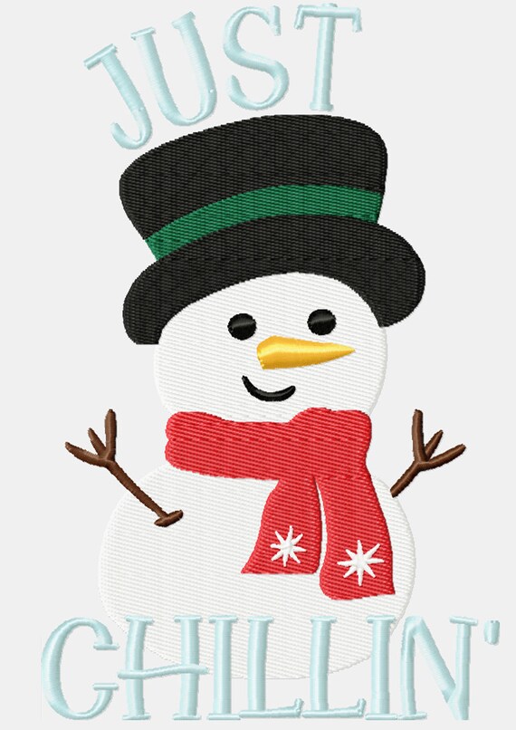 Just Chillin' -A Fun Snowman Machine Embroidery Download for Winter or Christmas Projects